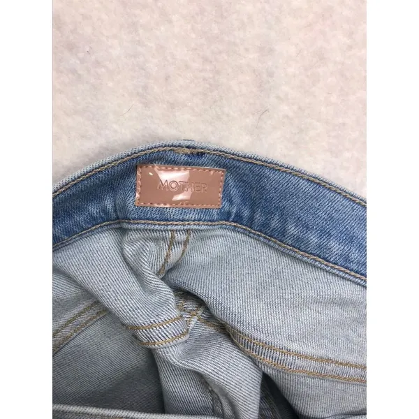 MOTHER The Insider Crop Step Fray Jeans Can You‎ Dig It Blue Denim 26 1157-1351 - Image 2
