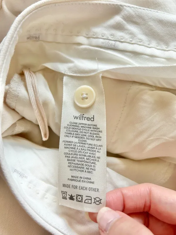 Aritzia Wilfred The Effortless Pant Wide Leg Crepette in Light Birch Size 16 - Image 7