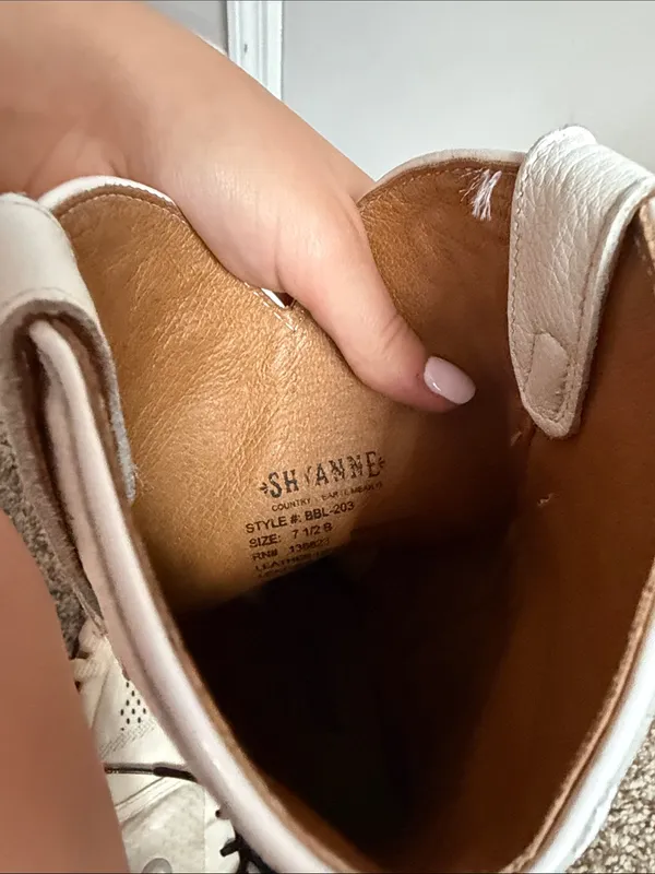 Shyanne White Leather Western Cowboy Boots - Image 7