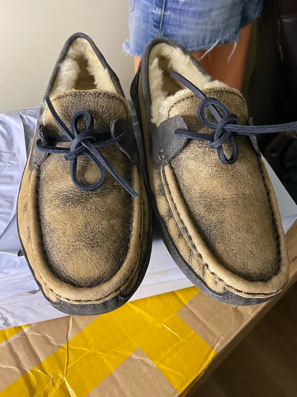 Ugg Australia Byron Cappuccino Dark Brown Suede Slippers Men’s Size 8 - Image 3