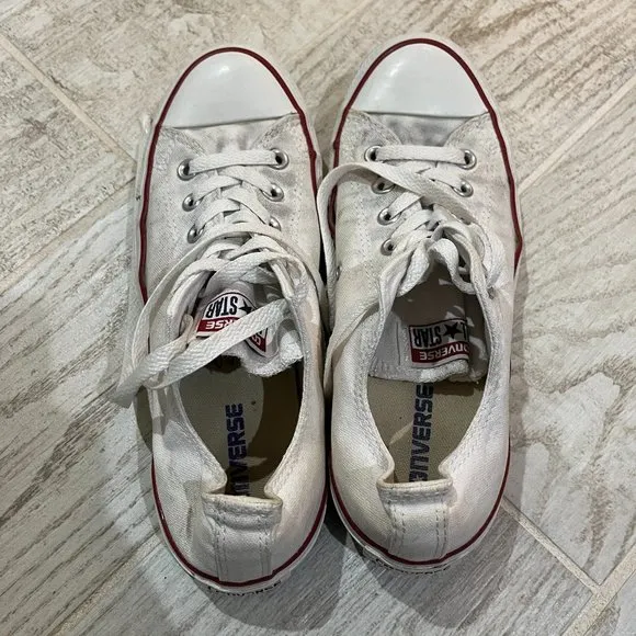 Converse White Low Top  Sneakers - Image 2