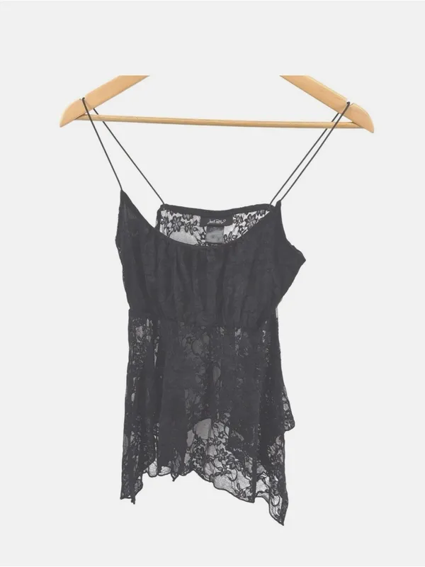 Just Polly New York Black Lace Babydoll Cami Top NWT Size S - Image 11
