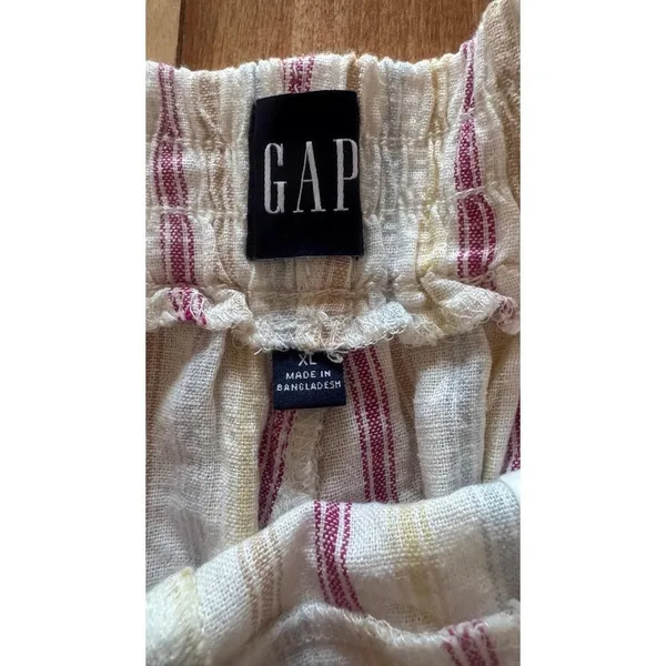 GAP‎ Womens XL Linen Blend Striped Shorts Pink Yellow Blue White Casual Summer - Image 3