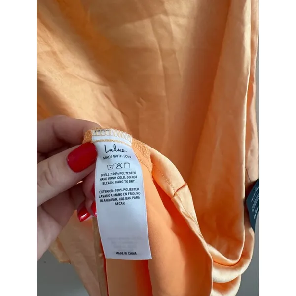 Lulus Naima Light Orange Satin One-Shoulder Midi Dress Size Small Cocktail Sexy - Image 11