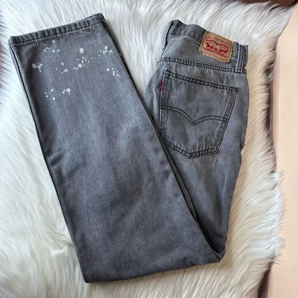Levi’s Low Pro Straight Jeans Gray Wash Size 27 - Image 3