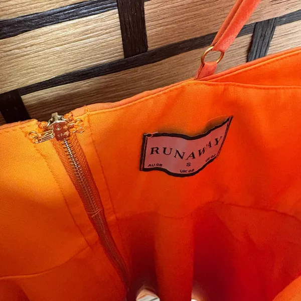Runaway Astrid Orange Dress Size Small‎ - Image 8