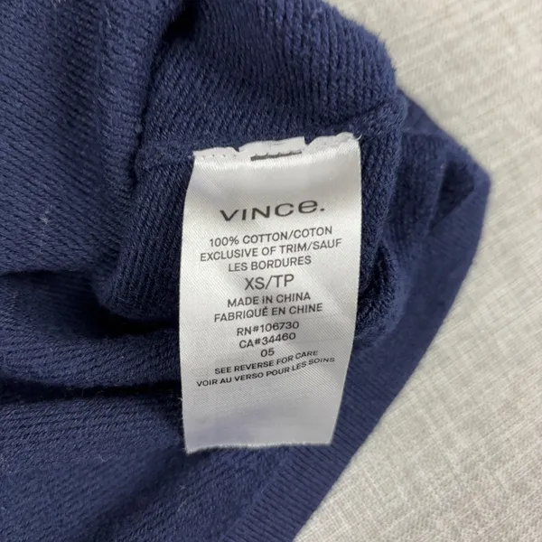 Vince Sweater Womens‎ XS Blue 100% Cotton Crew Neck Raglan Pullover Lightweight - Image 8