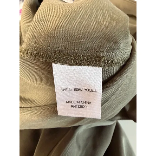 Tularosa Olive Green High Waisted Pleated Tapered Lyocell Pants Sz M - Image 7