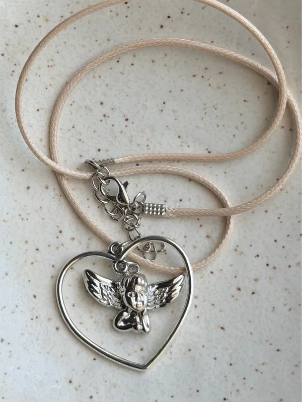 Handmade vintage antique fairy angel cherub heart necklace❤️ - Image 5