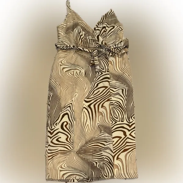 NWOT REISS Rosie Animal print faux wrap dress belted v neck dress size 0 - Image 3