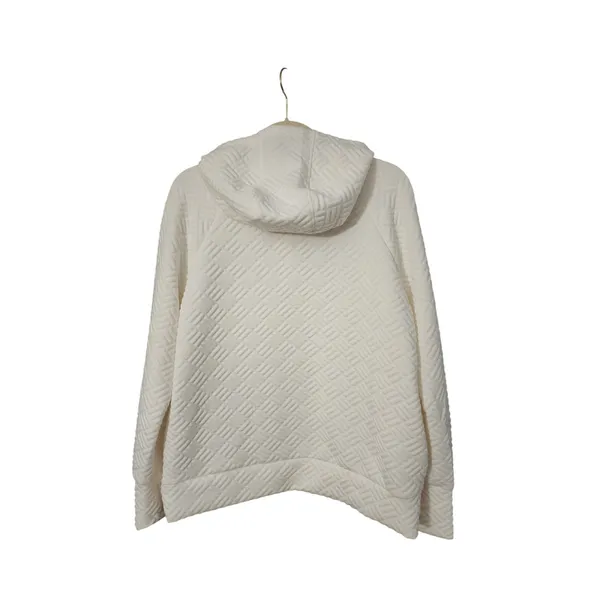 NINE WEST ACTIVE Women's White Quilted Half Zip Pullover‎ Hoodie Large - Image 9