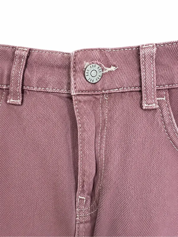 BDG Wine-Toned Maxi Denim Skirt with Front Slit - Image 3