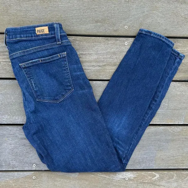 Paige Verdugo Ankle Blue Dark Wash Skinny Jeans - Image 3