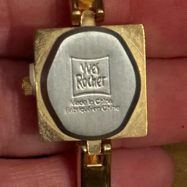 Vintage Yves Rocher gold tone crystal watch - Image 4