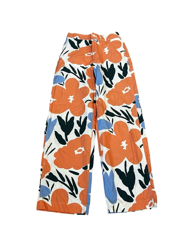 Marimekko x Uniqlo Wide Leg Pants High Waist Retro Abstract Floral Scandi-Chic - Image 2