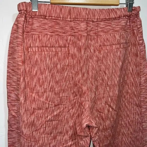 Anthropologie Brand Coral Red Longshore Size M Cotton High Rise Cropped Pants - Image 4