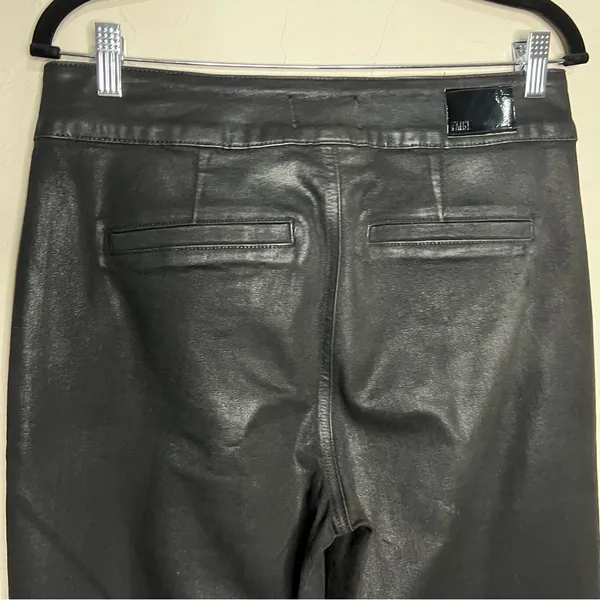 PAIGE Nellie‎ Coated Black High Rise Wide-Leg Cropped Pants - Image 9