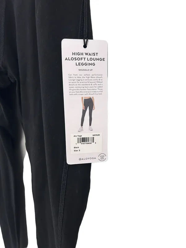 Alo HIGH-WAIST ALOSOFT LOUNGE LEGGING BLACK Size S NWT - Image 6