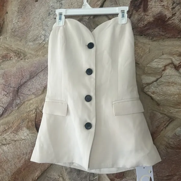 Commense Solid Tube Top With Wide Leg Pants Set size small - Image 2