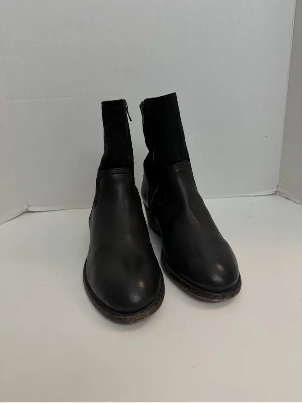 H by Hudson Riley Boots Leather Zippers Western Festival Cowgirl Boho Black - Image 2