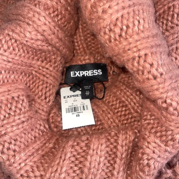 Express Women’s Oversized Sweater Knit Turtleneck Wool XS - Image 3
