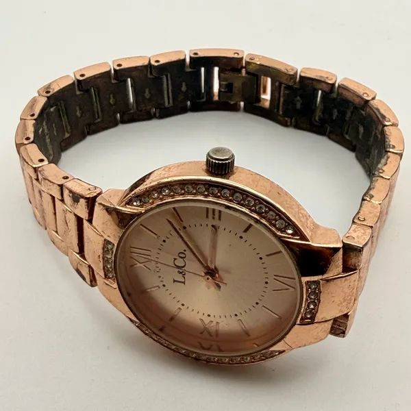 Elegant L&Co. Timepieces Women's Rose Gold Dress Watch, Working - Image 3
