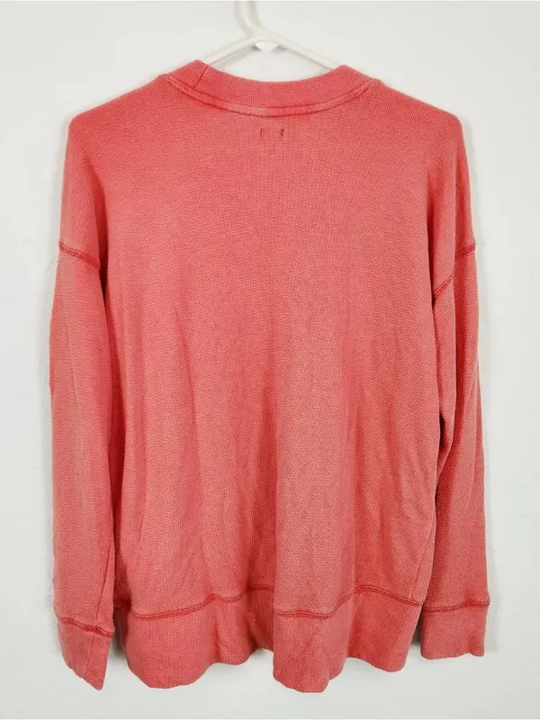 Aerie “Super Shady” Coral Pullover Sweatshirt Graphic Umbrella Oversized Small - Image 3