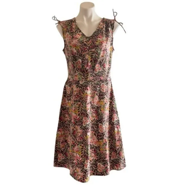 APRIL CORNELL Sleeveless V-Neck Floral Dress Size M - Image 2