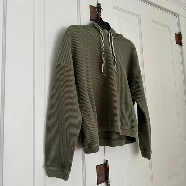 Aerie New Love Cropped Fit Corded Hoodie • Size L - Image 4