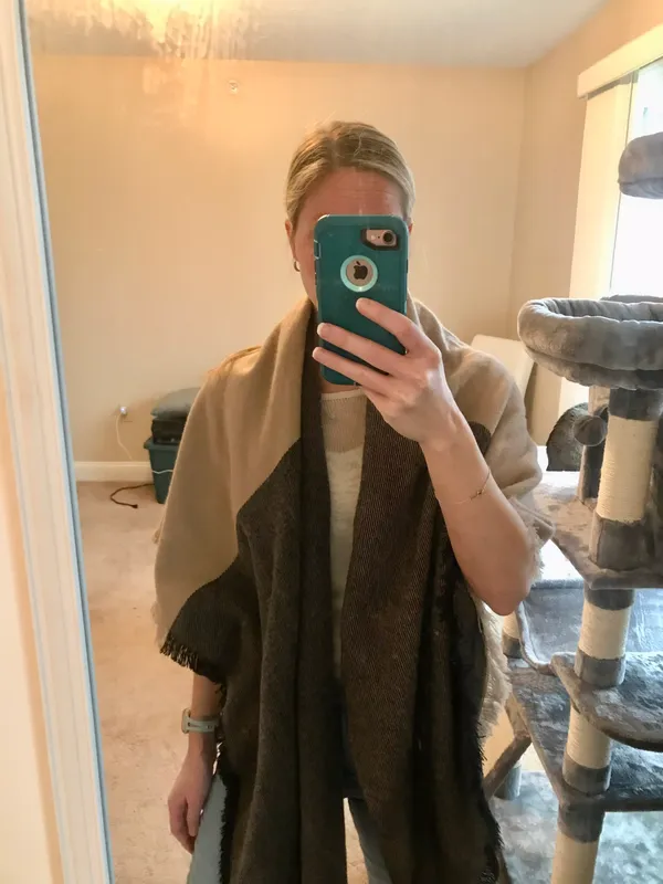 Poncho Scarf Tan - Image 4