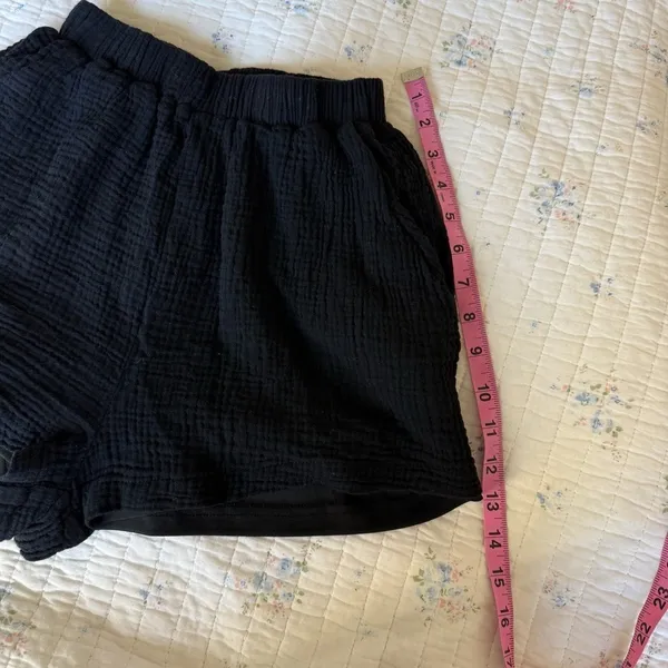 Princess Polly Mateo‎ Shorts Black Cotton Muslin Gauze Summer Beach Pull On 0 XS - Image 7