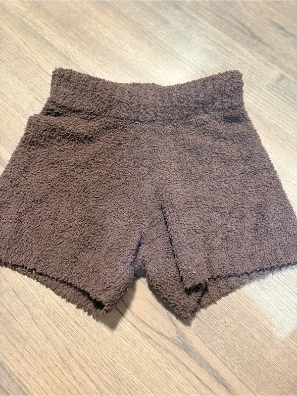 Skims Brown Teddy Knit Lounge Shorts Size Large/Extra Large - Image 5