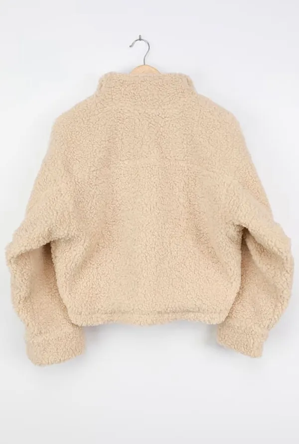 Lulus Teddy Fur White Cream Jacket - Image 3