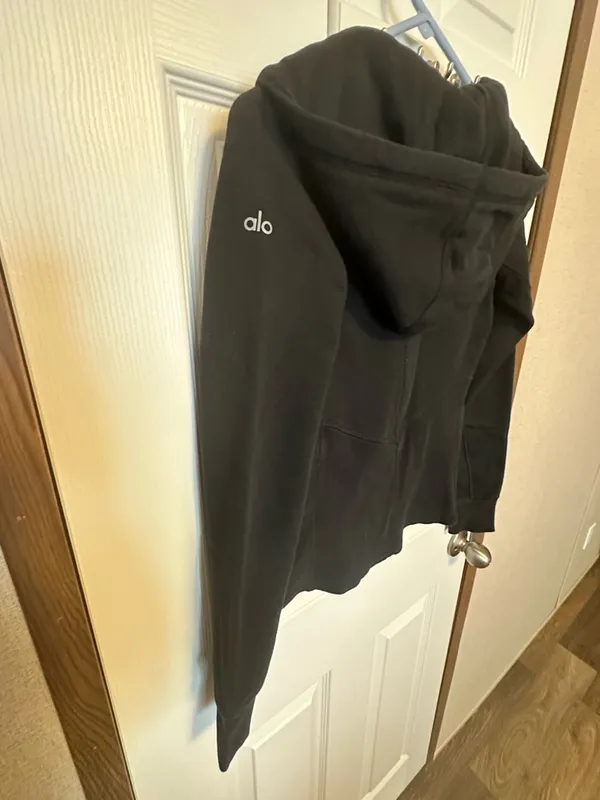 ALO Yoga Black Hooded Zip-Up Jacket - Image 5