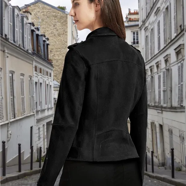 NWT Black Suede Moto Jacket Size M - Image 10