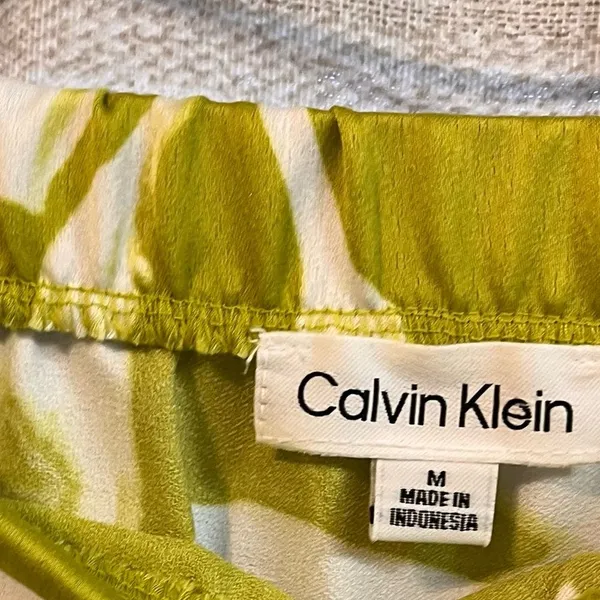 Calvin Klein Green Floral Print Skirt Size Medium‎ - Image 6