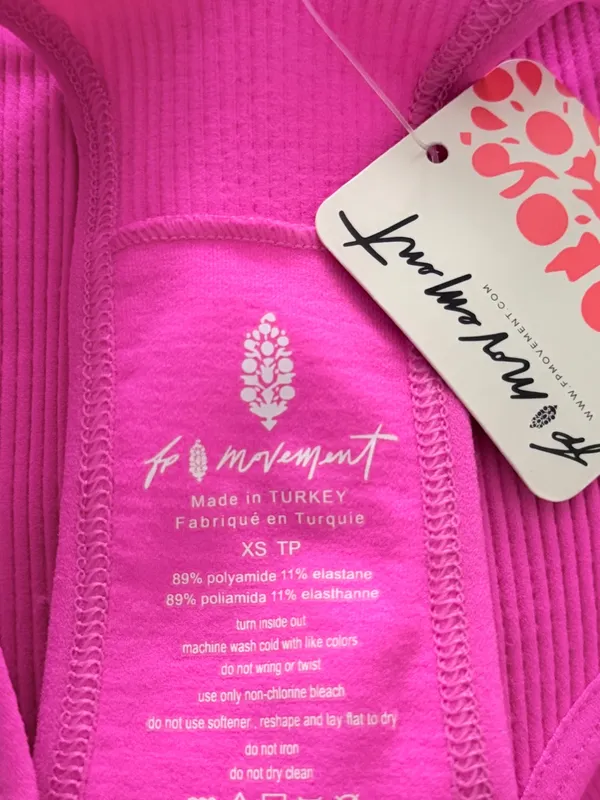 NEW FP Movement Ribbed Racerback Crop Top Size XS Tropical Pink - Image 6