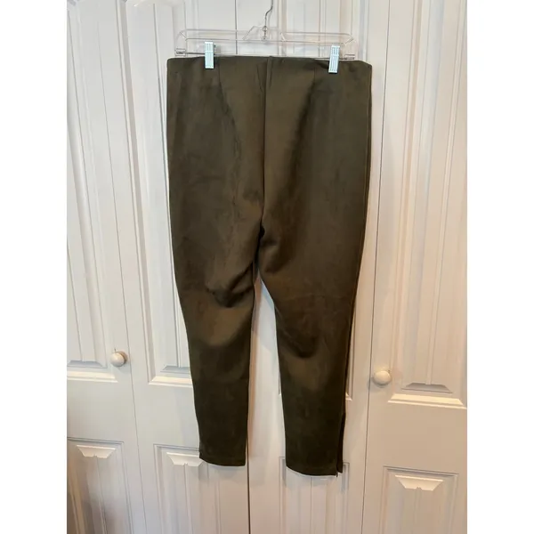 Loft‎ Olive Green Suede Leggings Size Large - Image 2