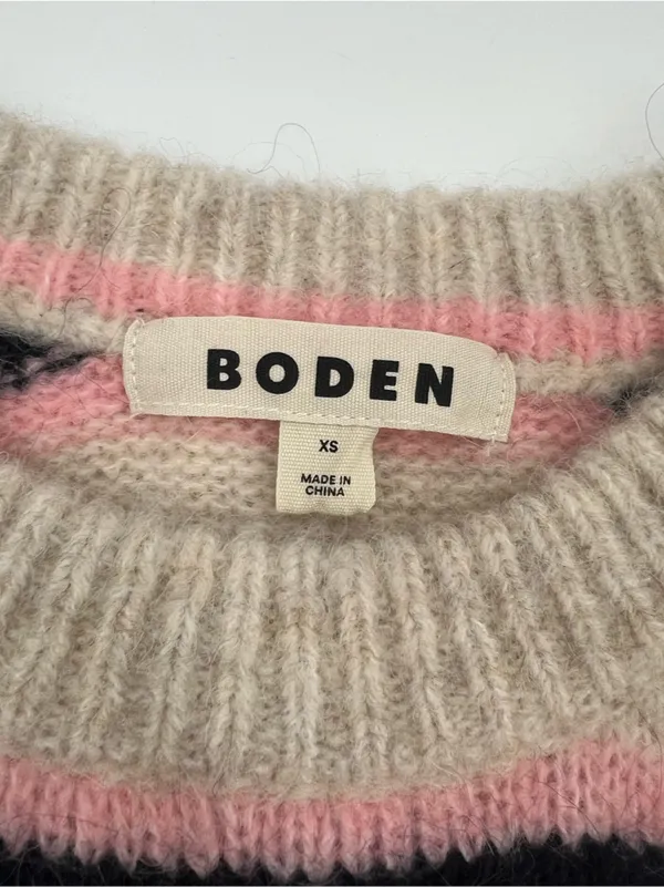 BODEN Fluffy Stripe Jumper sweater mohair wool‎ blend sz XS - Image 4