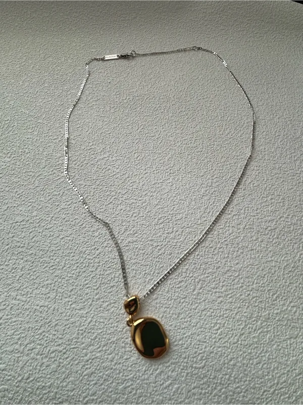 NWOT Jenny Bird Two-Tone Silver Chain Necklace with Gold Pendant Charm - Image 7