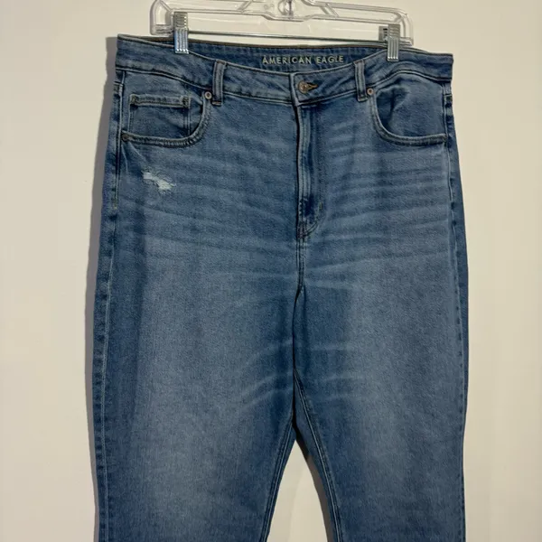 American Eagle Stretch High Rise Mom Jean Sz 18 90s Minimalist Casual‎ Normcore - Image 2