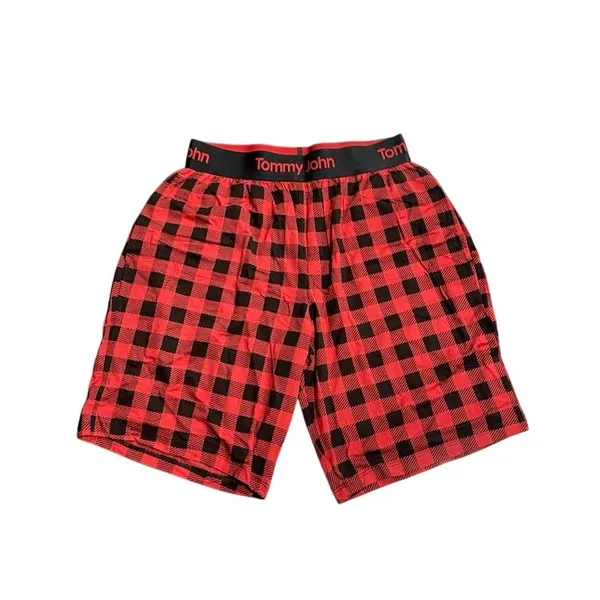 Tommy John Sleepwear Red and Black Buffalo Plaid SZ S Pajamas Pants Shorts NWT - Image 3