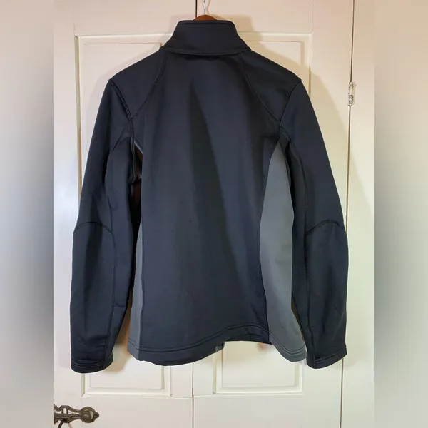LL Bean Jacket Women’s XL Full‎ Zip Fleece Lined Soft-shell Black Athletic Logo - Image 2