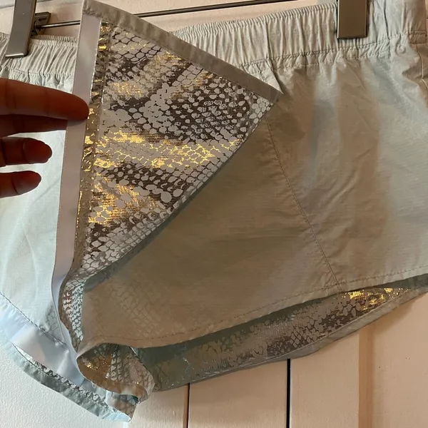 NWOT Free People Movement Shape Shifter Metallic Blue Shorts Medium - Image 5
