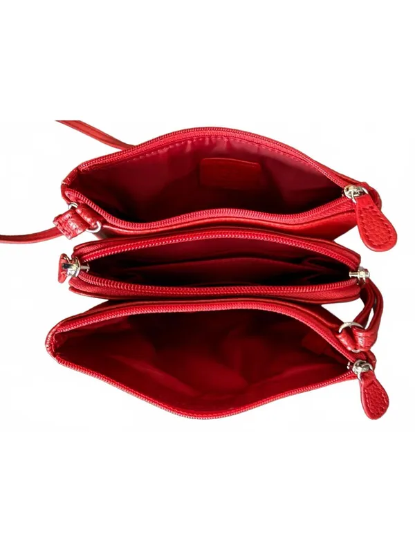 Giani Bernini NEW Genuine Leather Crossbody Purse Red Old Money Quiet Luxury Bag - Image 6