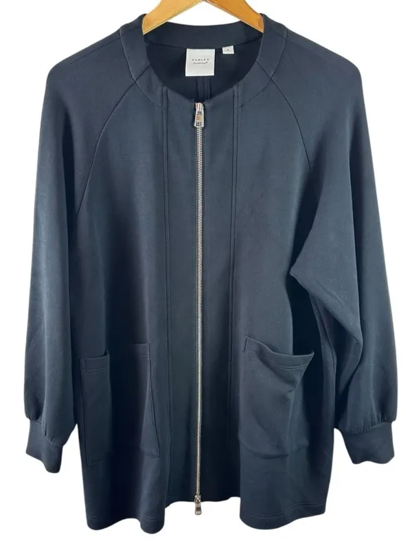 Varley Augusta DoubleSoft Zip Through Sweat Black Small Oversized Jacket Casual - Image 3