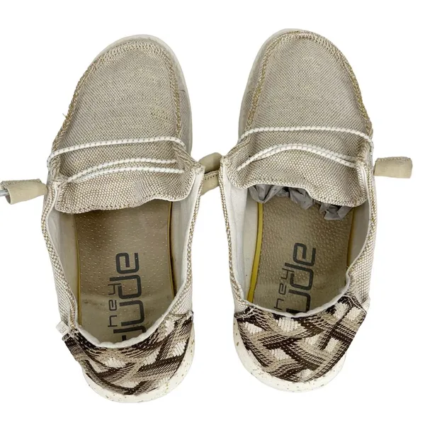Hey Dude Shoes Wendy Brown Aztec 9 Canvas Slip On - Image 4