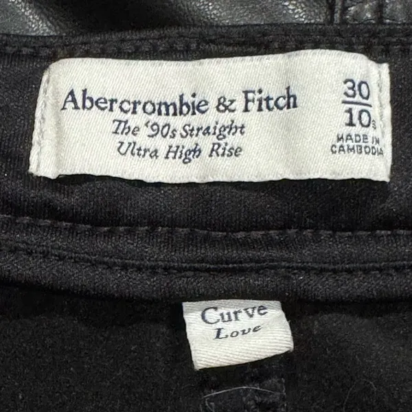 Abercrombie & Fitch The 90s Straight Ultra High Rise Faux Leather 30/10 - Image 4