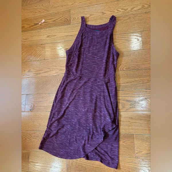 Maeve Anthropologie Asymmetrical Knit Dress Medium Maroon Boho Artsy Comfy - Image 3