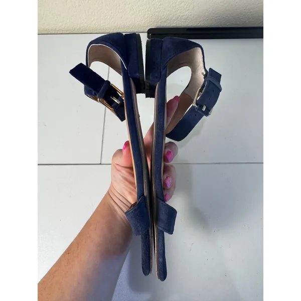 J Crew Hadley Suede Ankle Strap Leather Sandals Size 8.5‎ Minimalist Classic - Image 7
